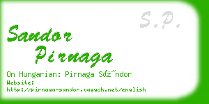 sandor pirnaga business card